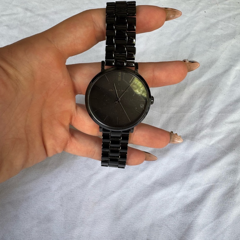 Michael Kors Men's All-Black Stainless Steel Link Watch